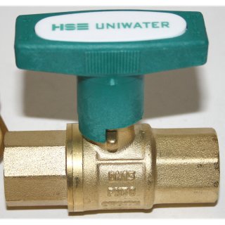 Trinkwasser Kugelhahn UNIWATER mit ISO T Griff beidseitig Innengewinde  1/2" DN 15